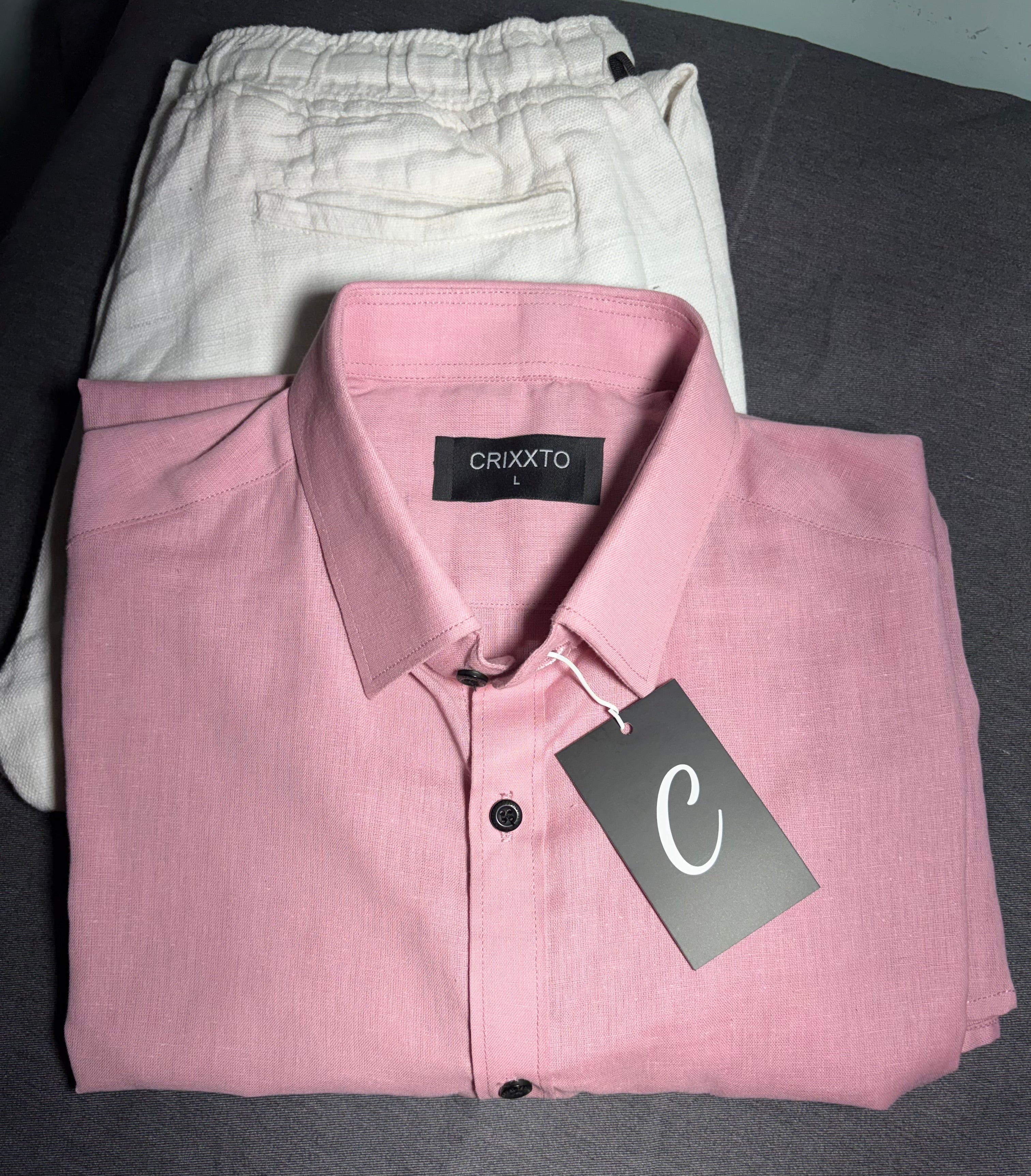 LINEN-COTTON SHIRTS Light Pink